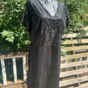 SHEIN Black Lace Midi Dress